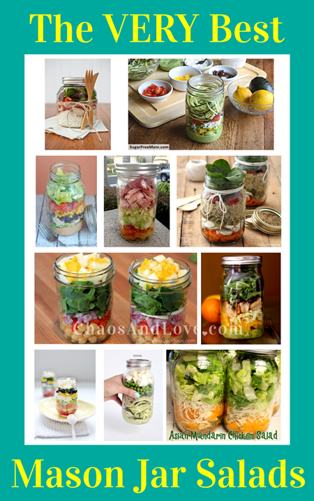 awesome mason jar salads #roundup - chaosandlove.com